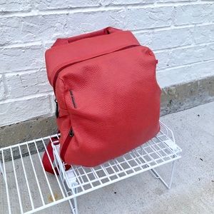 Mandarin duck orange leather backpack